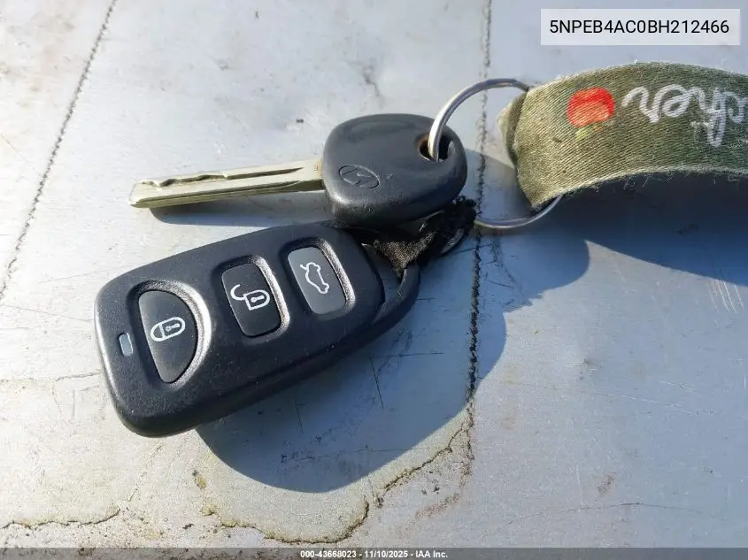 5NPEB4AC0BH212466 2011 Hyundai Sonata Gls