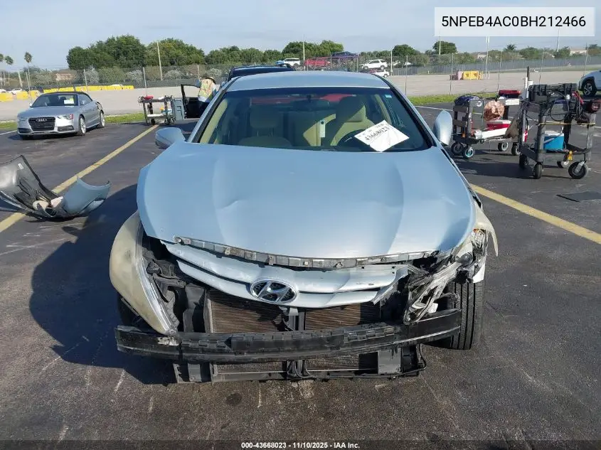 5NPEB4AC0BH212466 2011 Hyundai Sonata Gls