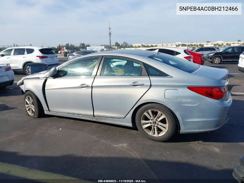 5NPEB4AC0BH212466 2011 Hyundai Sonata Gls