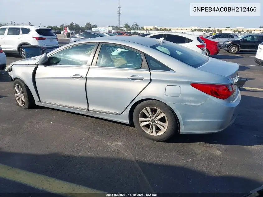 5NPEB4AC0BH212466 2011 Hyundai Sonata Gls
