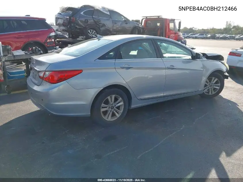 5NPEB4AC0BH212466 2011 Hyundai Sonata Gls