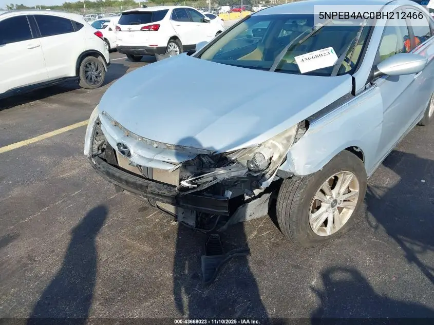 5NPEB4AC0BH212466 2011 Hyundai Sonata Gls