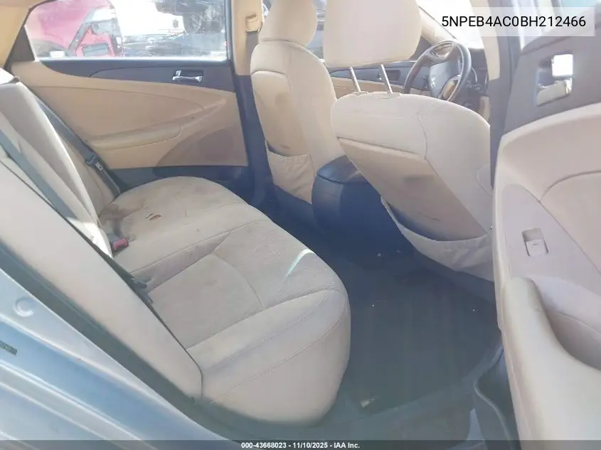 5NPEB4AC0BH212466 2011 Hyundai Sonata Gls