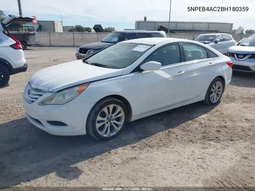 5NPEB4AC2BH180359 2011 Hyundai Sonata Gls