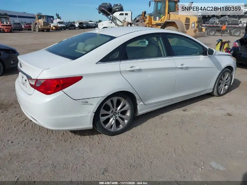 5NPEB4AC2BH180359 2011 Hyundai Sonata Gls