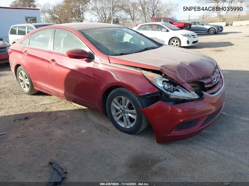 5NPEB4AC8BH035990 2011 Hyundai Sonata Gls