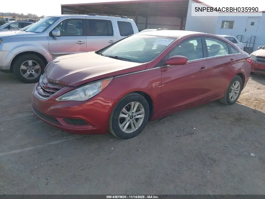 5NPEB4AC8BH035990 2011 Hyundai Sonata Gls