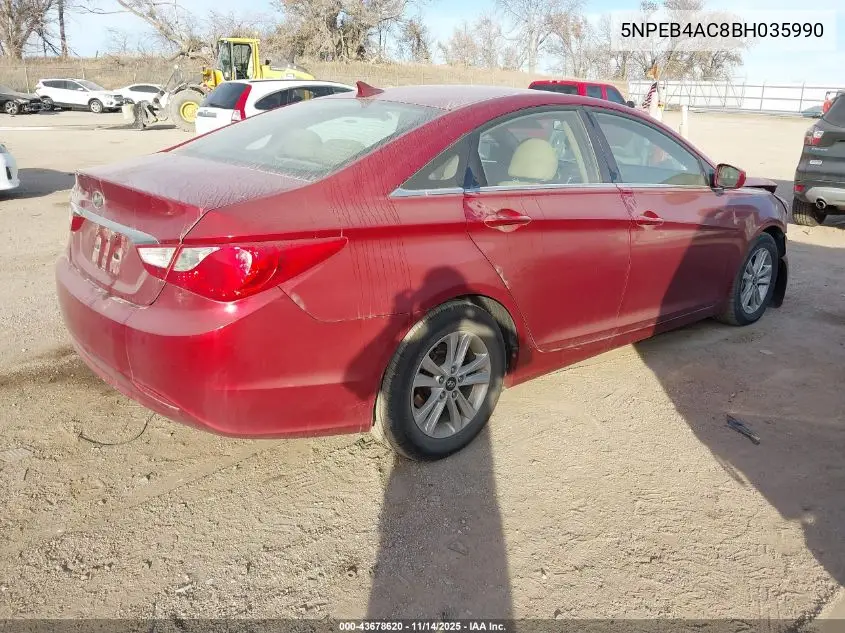 5NPEB4AC8BH035990 2011 Hyundai Sonata Gls