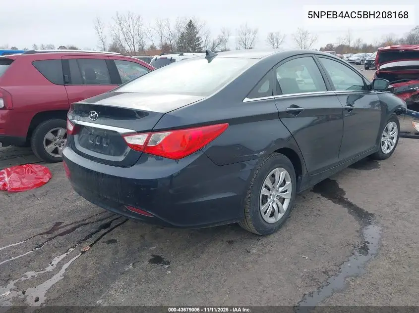 5NPEB4AC5BH208168 2011 Hyundai Sonata Gls