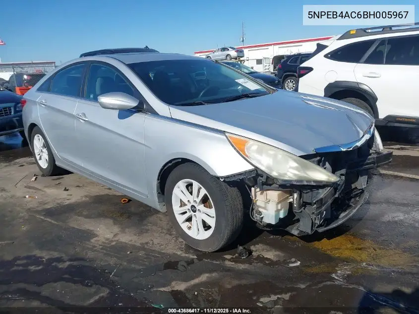 5NPEB4AC6BH005967 2011 Hyundai Sonata Gls