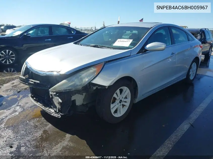 5NPEB4AC6BH005967 2011 Hyundai Sonata Gls