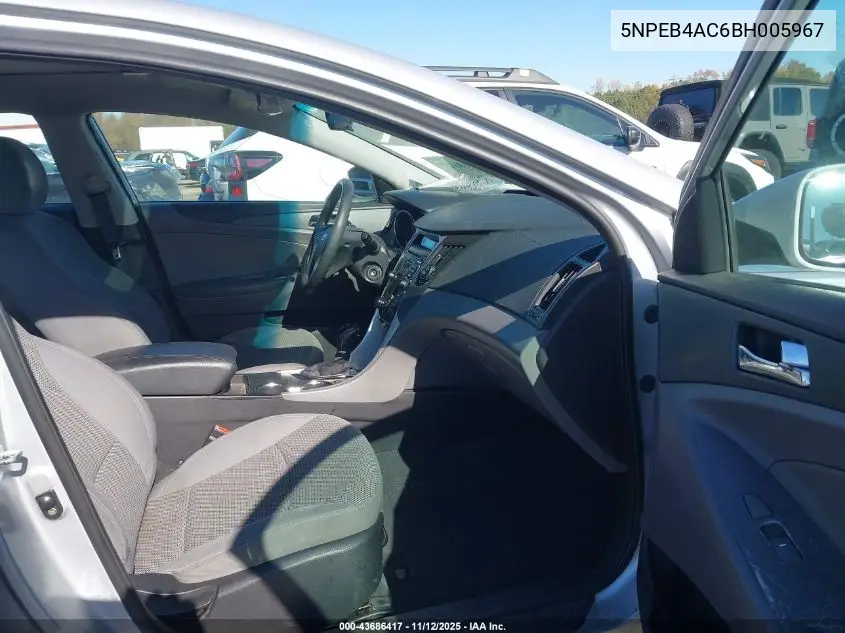 5NPEB4AC6BH005967 2011 Hyundai Sonata Gls