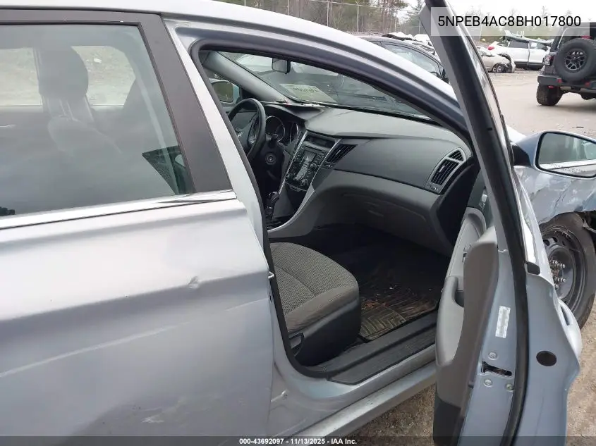 5NPEB4AC8BH017800 2011 Hyundai Sonata Gls