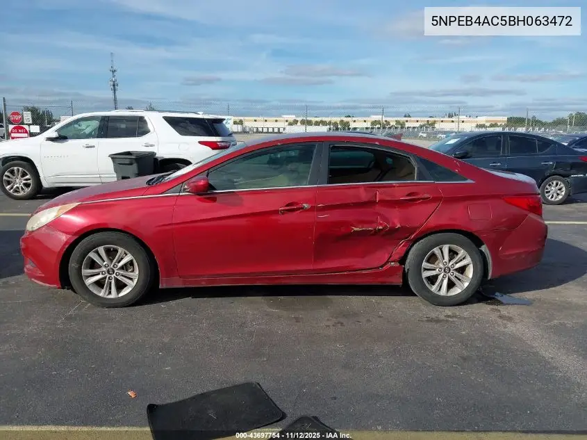 5NPEB4AC5BH063472 2011 Hyundai Sonata Gls