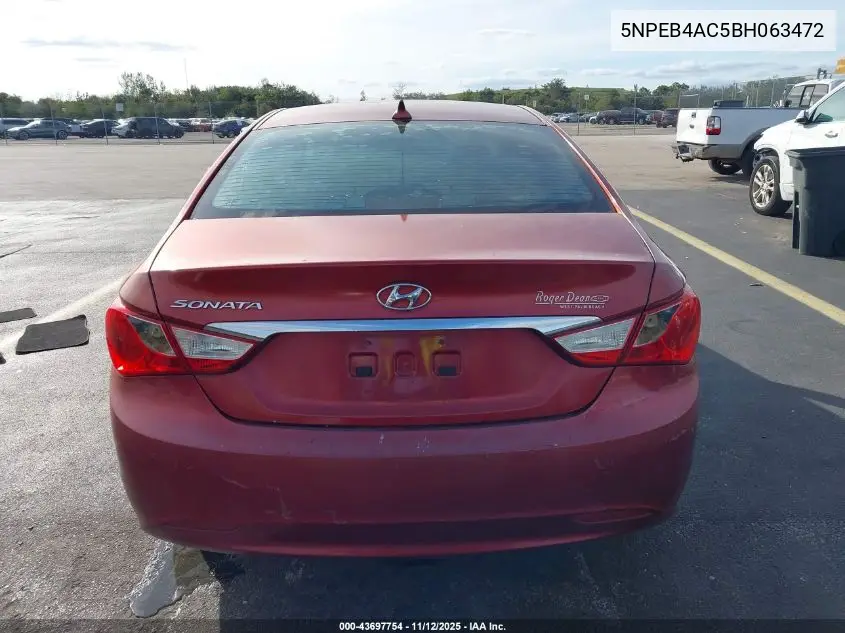 5NPEB4AC5BH063472 2011 Hyundai Sonata Gls
