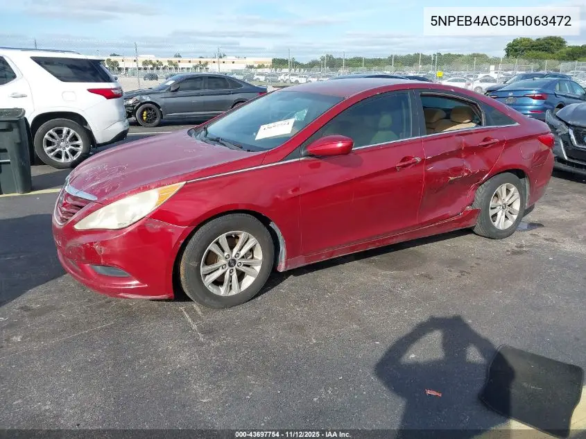 5NPEB4AC5BH063472 2011 Hyundai Sonata Gls