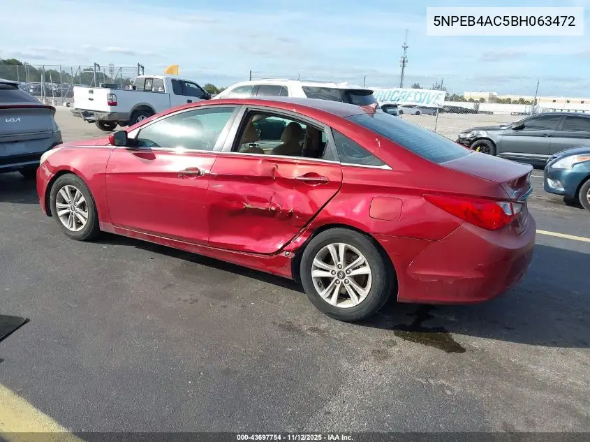 5NPEB4AC5BH063472 2011 Hyundai Sonata Gls