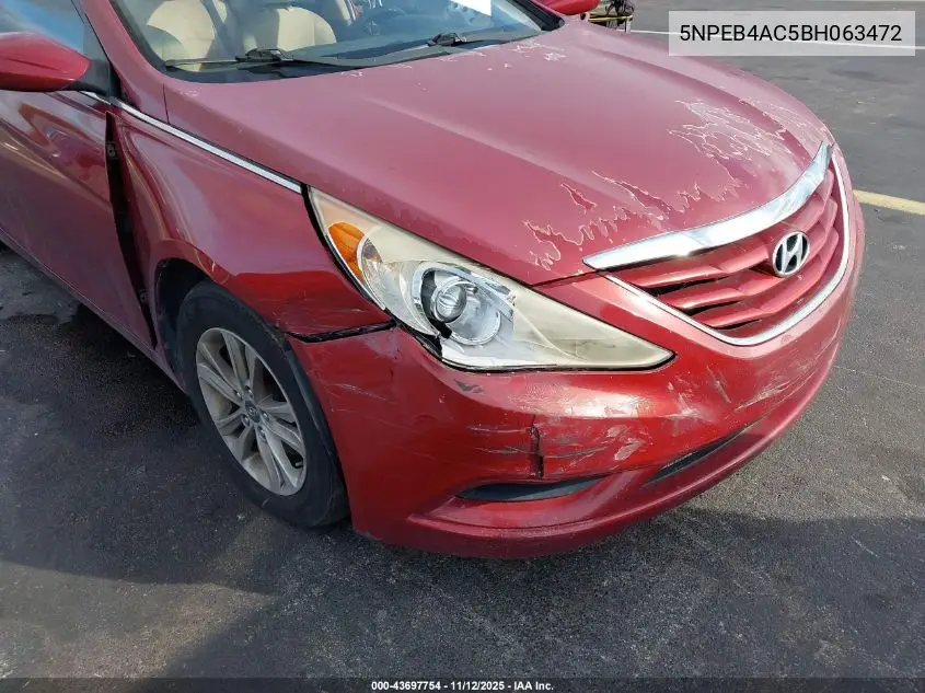 5NPEB4AC5BH063472 2011 Hyundai Sonata Gls