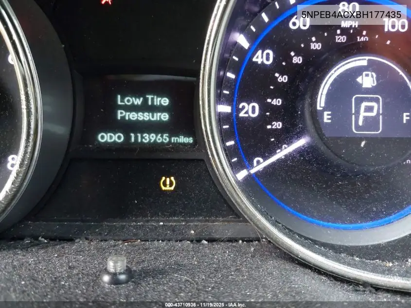 5NPEB4ACXBH177435 2011 Hyundai Sonata Gls