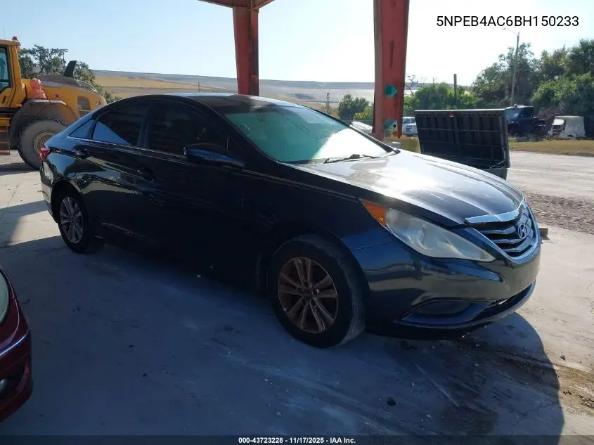 5NPEB4AC6BH150233 2011 Hyundai Sonata Gls