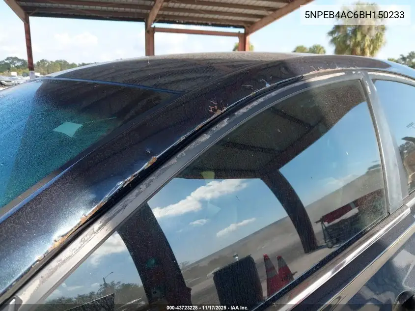 5NPEB4AC6BH150233 2011 Hyundai Sonata Gls