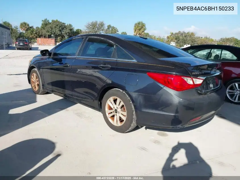 5NPEB4AC6BH150233 2011 Hyundai Sonata Gls