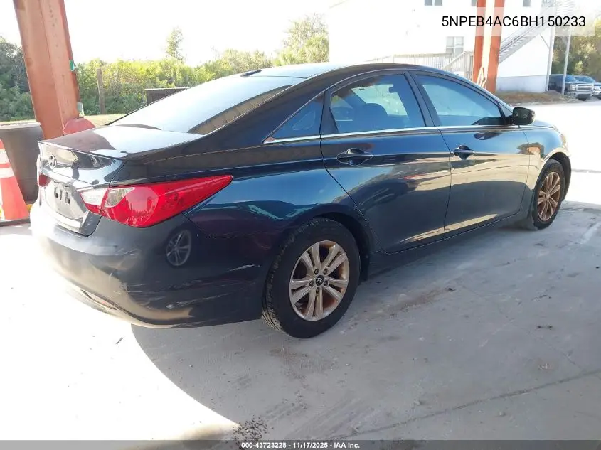 5NPEB4AC6BH150233 2011 Hyundai Sonata Gls