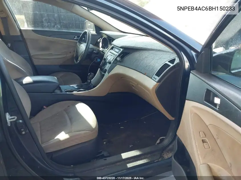 5NPEB4AC6BH150233 2011 Hyundai Sonata Gls