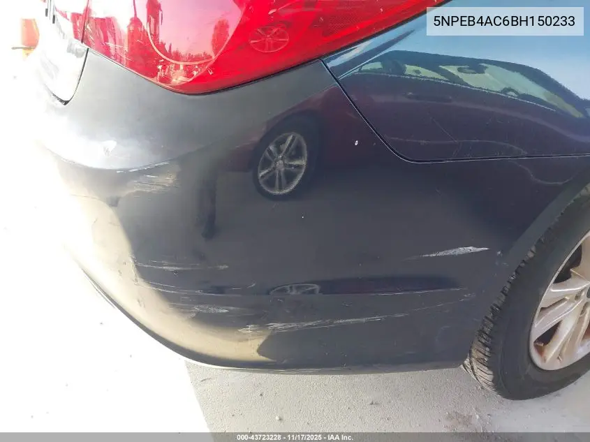 5NPEB4AC6BH150233 2011 Hyundai Sonata Gls