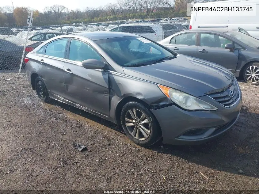 5NPEB4AC2BH135745 2011 Hyundai Sonata Gls