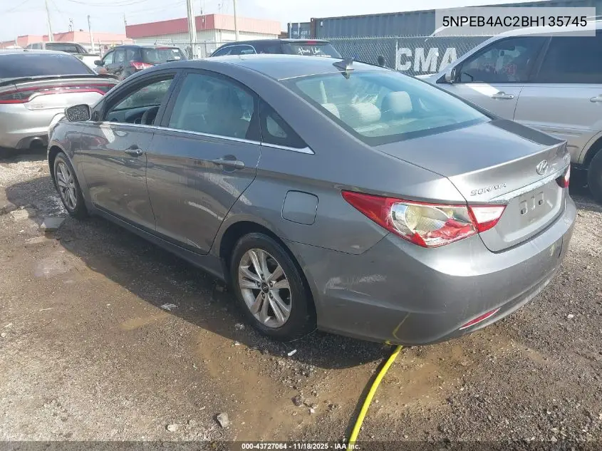 5NPEB4AC2BH135745 2011 Hyundai Sonata Gls