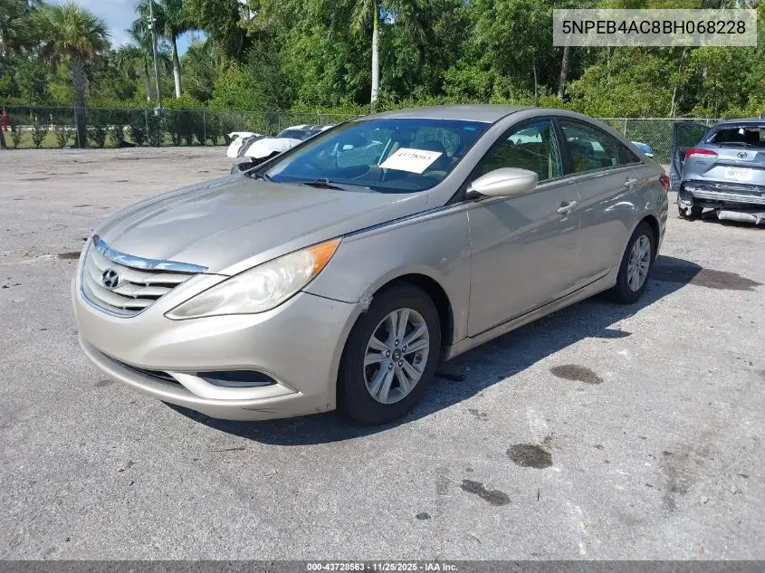 5NPEB4AC8BH068228 2011 Hyundai Sonata Gls