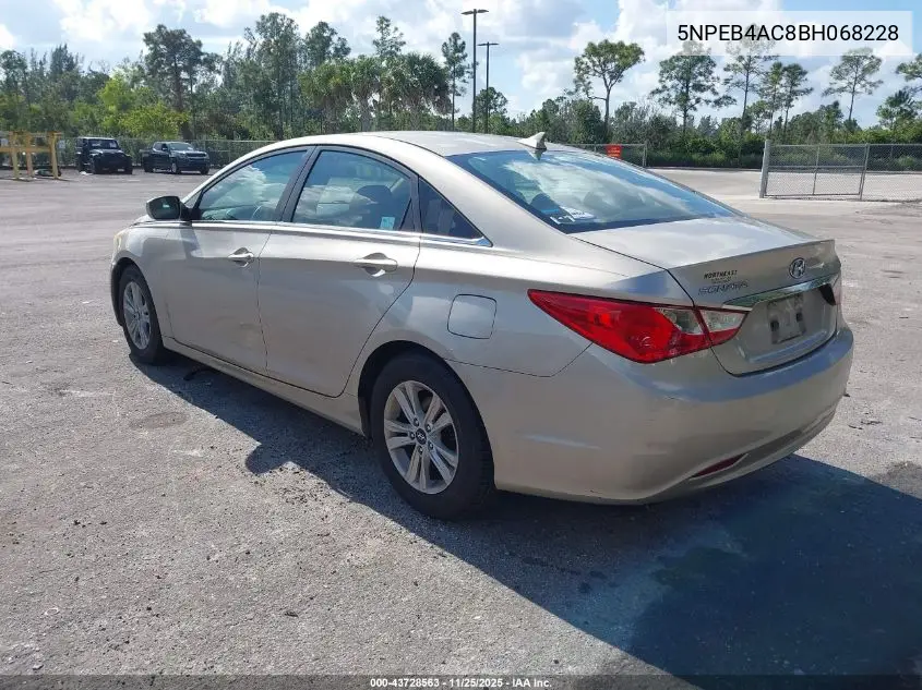 5NPEB4AC8BH068228 2011 Hyundai Sonata Gls