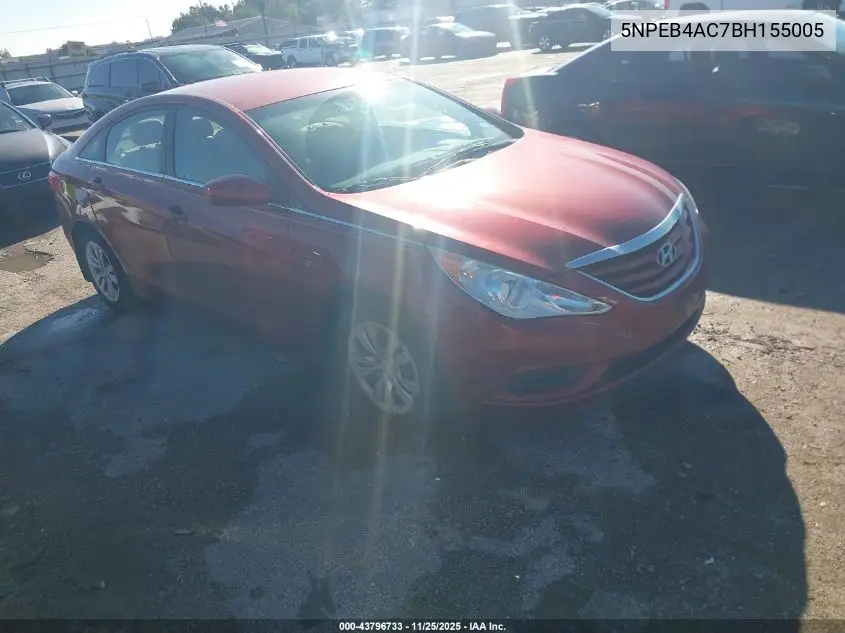 5NPEB4AC7BH155005 2011 Hyundai Sonata Gls