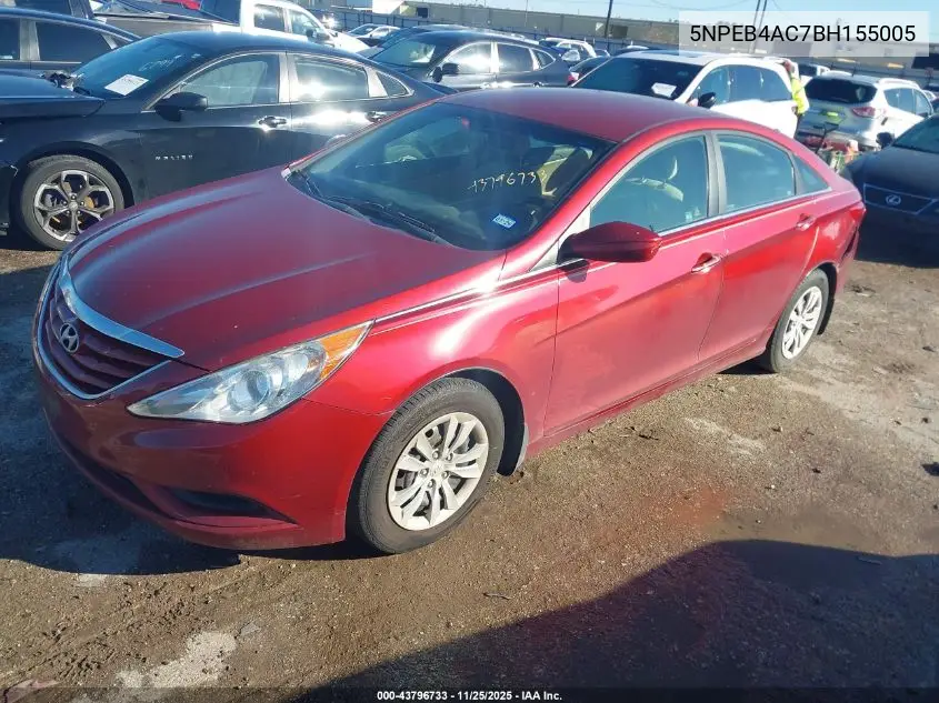 5NPEB4AC7BH155005 2011 Hyundai Sonata Gls