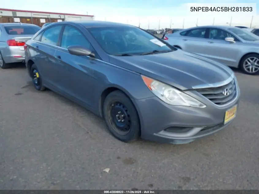 5NPEB4AC5BH281833 2011 Hyundai Sonata Gls