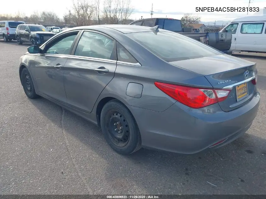 5NPEB4AC5BH281833 2011 Hyundai Sonata Gls