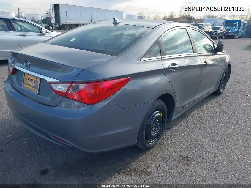 5NPEB4AC5BH281833 2011 Hyundai Sonata Gls
