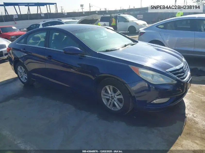 5NPEB4AC2BH238194 2011 Hyundai Sonata Gls