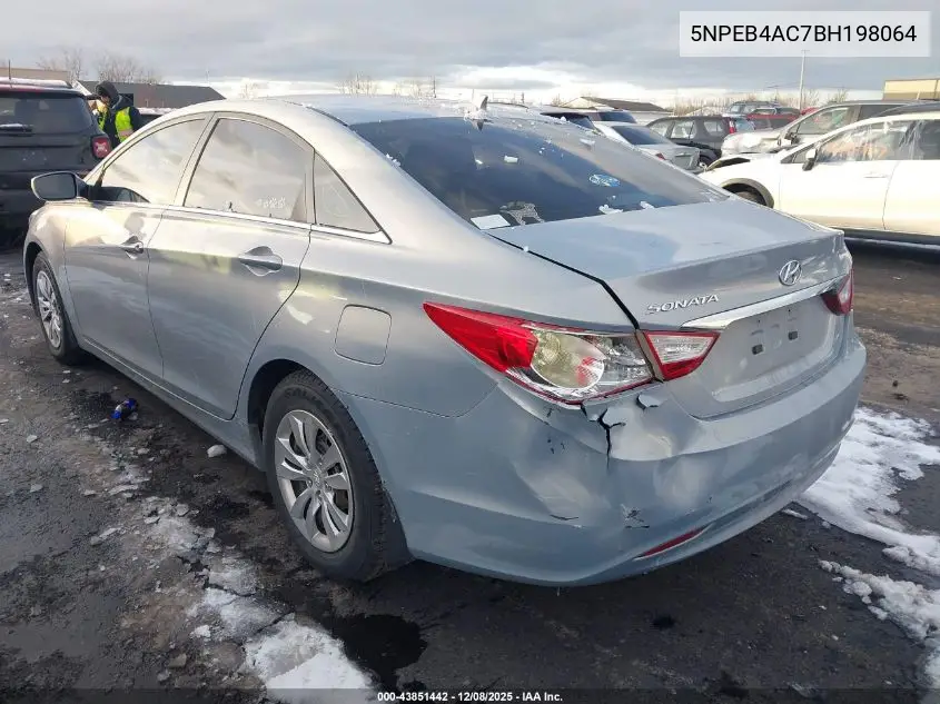 5NPEB4AC7BH198064 2011 Hyundai Sonata Gls