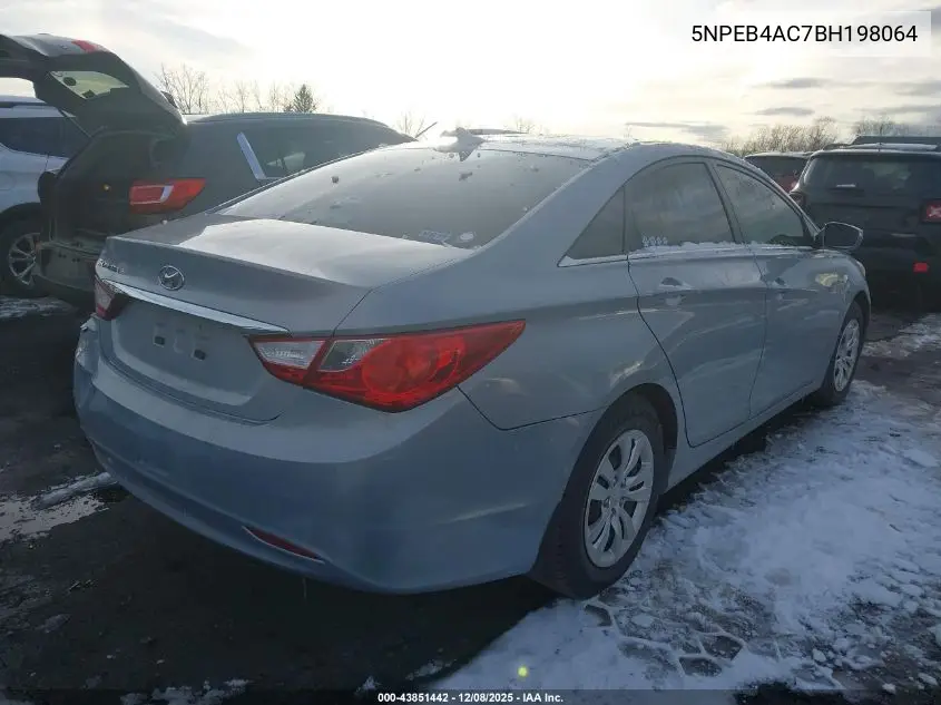 5NPEB4AC7BH198064 2011 Hyundai Sonata Gls
