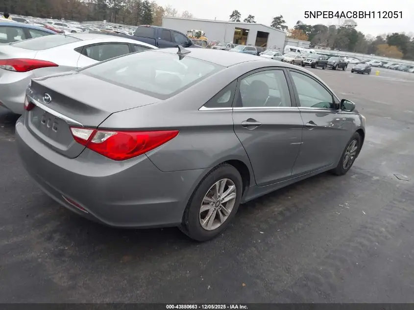 5NPEB4AC8BH112051 2011 Hyundai Sonata Gls