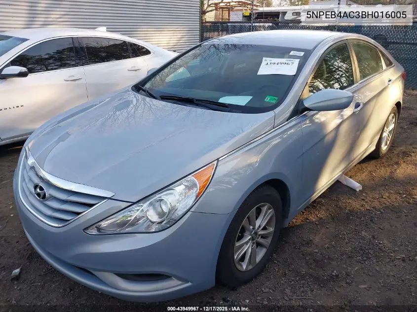 5NPEB4AC3BH016005 2011 Hyundai Sonata Gls