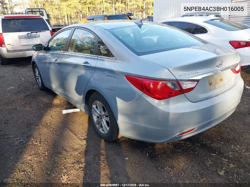 5NPEB4AC3BH016005 2011 Hyundai Sonata Gls
