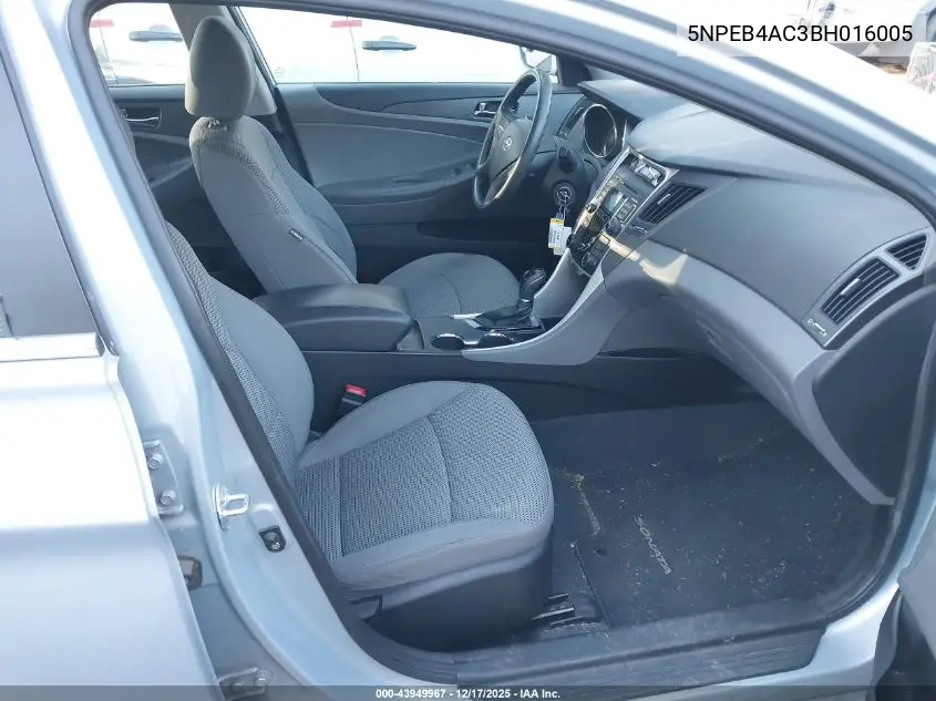 5NPEB4AC3BH016005 2011 Hyundai Sonata Gls
