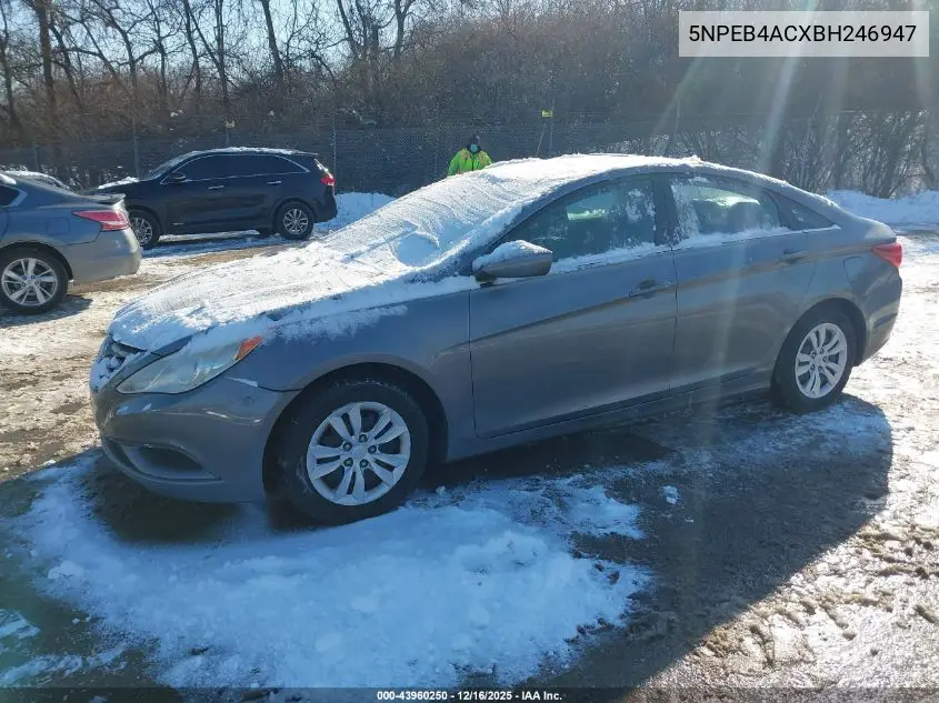 5NPEB4ACXBH246947 2011 Hyundai Sonata Gls