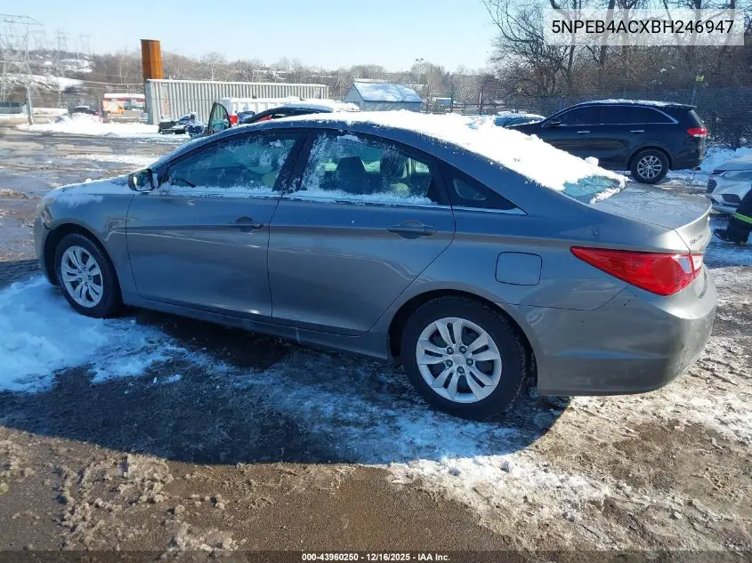 5NPEB4ACXBH246947 2011 Hyundai Sonata Gls