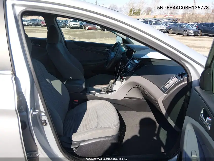 5NPEB4AC0BH136778 2011 Hyundai Sonata Gls