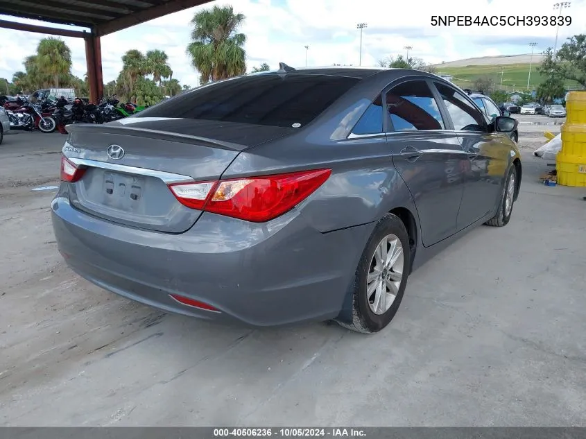 5NPEB4AC5CH393839 2012 Hyundai Sonata Gls