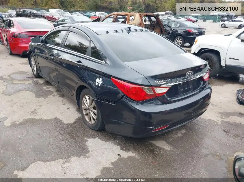 5NPEB4AC8CH332100 2012 Hyundai Sonata Gls